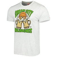 Hommage Ash Milwaukee Bucks Hometown Hyper Local Tri-Blend T-shirt unisexe