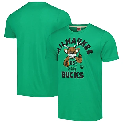 T-shirt unisexe Hommage vert à l'effigie de la mascotte des Milwaukee Bucks, en mélange trois matières