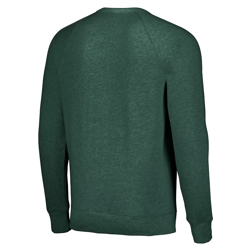 Sweat-shirt unisexe Hommage Hunter Green Milwaukee Bucks Holiday Raglan