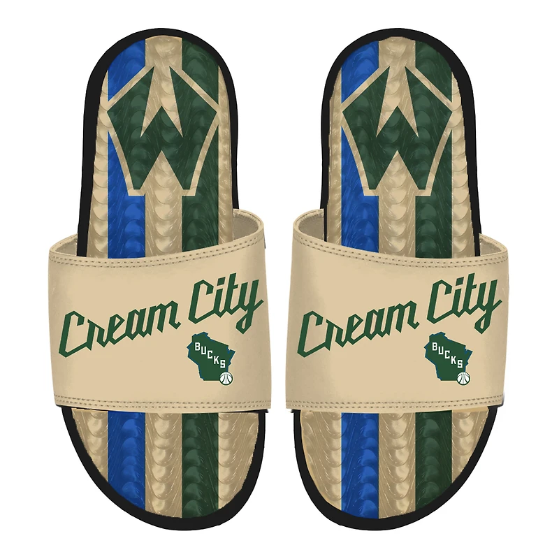 Unisex ISlide Cream Milwaukee Bucks 2025/26 City Edition Gel Slide Sandals