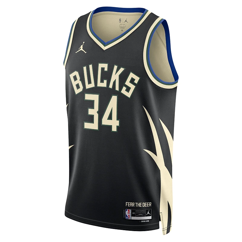 Unisex Jordan Brand Giannis Antetokounmpo Black Milwaukee Bucks Swingman Jersey - Statement Edition