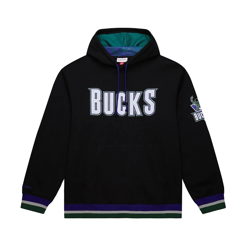 Unisex Mitchell & Ness Black Milwaukee Bucks Vintage Heavyweight Hoodie
