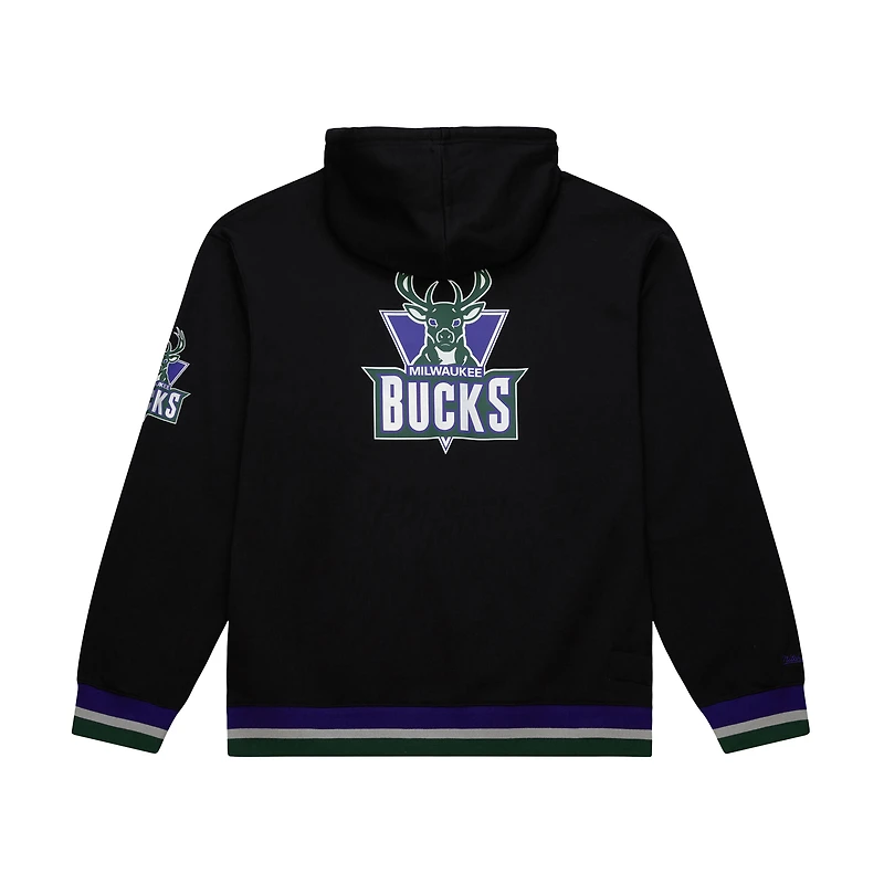Unisex Mitchell & Ness Black Milwaukee Bucks Vintage Heavyweight Hoodie