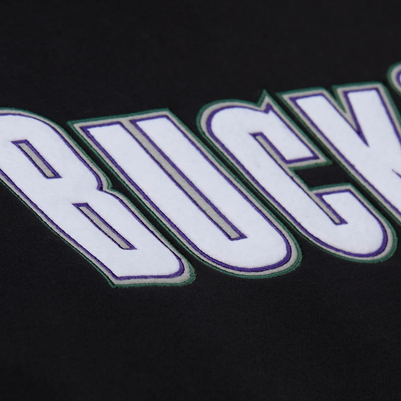 Unisex Mitchell & Ness Black Milwaukee Bucks Vintage Heavyweight Hoodie