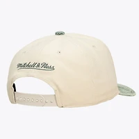 Unisex Mitchell & Ness Cream/Green Milwaukee Bucks Faded Pro Snapback Hat