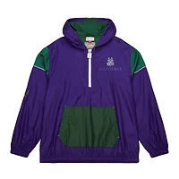 Unisex Mitchell & Ness  Purple Milwaukee Bucks Hardwood Classics Team OG 3.0 Anorak Half-Zip Windbreaker Jacket