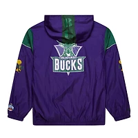 Unisex Mitchell & Ness  Purple Milwaukee Bucks Hardwood Classics Team OG 3.0 Anorak Half-Zip Windbreaker Jacket