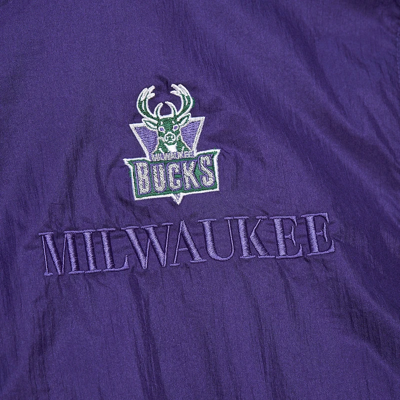 Unisex Mitchell & Ness  Purple Milwaukee Bucks Hardwood Classics Team OG 3.0 Anorak Half-Zip Windbreaker Jacket