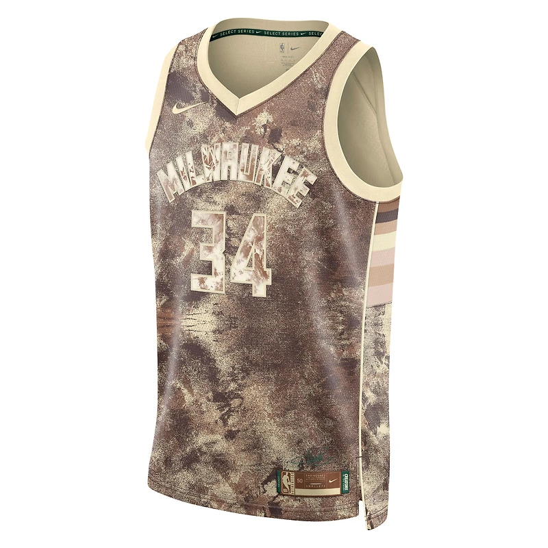 Unisexe Nike Giannis Antetokounmpo Marron Milwaukee Bucks Select Series Swingman Jersey