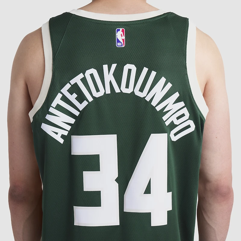 Maillot Nike Giannis Antetokounmpo Hunter Green Milwaukee Bucks Swingman unisexe - Édition Icon
