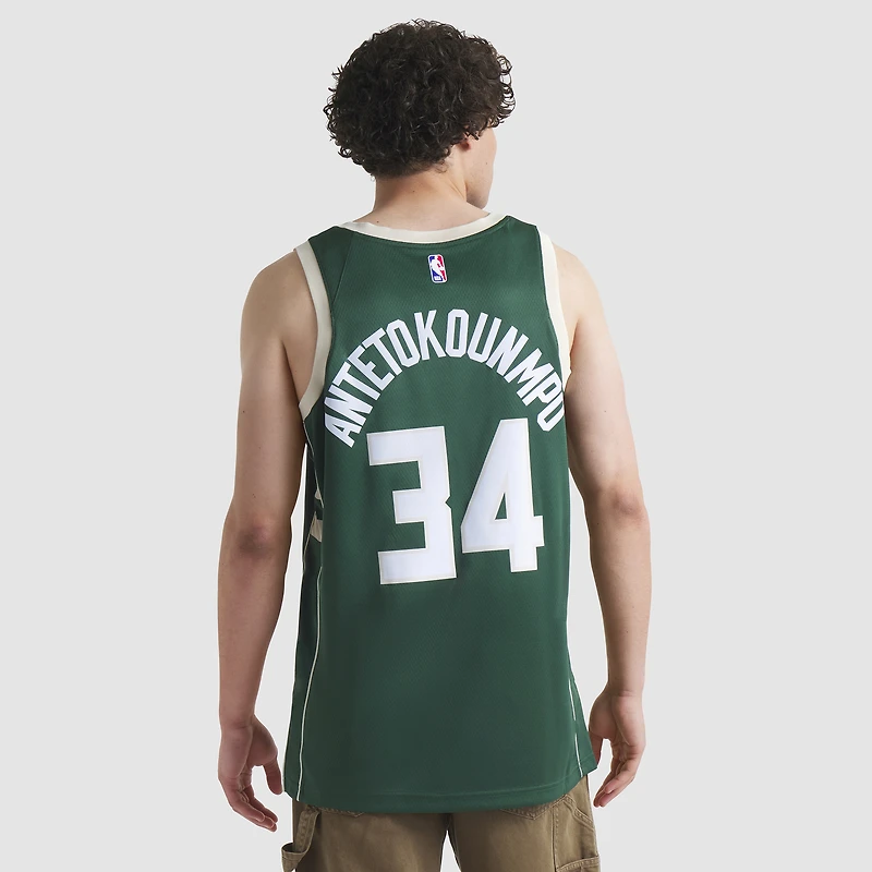 Unisex Nike Giannis Antetokounmpo Hunter Green Milwaukee Bucks Swingman Jersey - Icon Edition