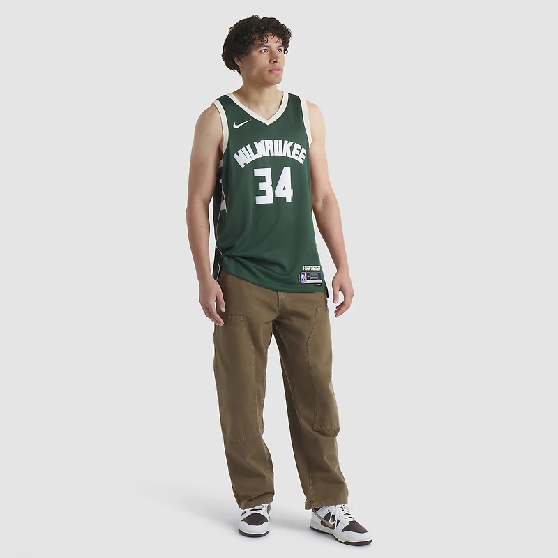 Unisexe Nike Giannis Antetokounmpo Blanc Milwaukee Bucks Swingman Jersey - Association Edition