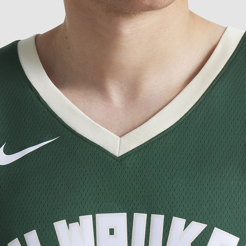 Unisexe Nike Giannis Antetokounmpo Blanc Milwaukee Bucks Swingman Jersey - Association Edition