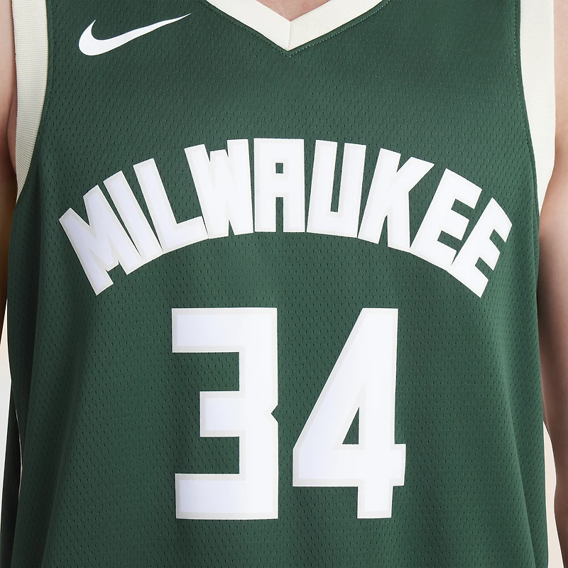 Unisex Nike Giannis Antetokounmpo Hunter Green Milwaukee Bucks Swingman Jersey - Icon Edition