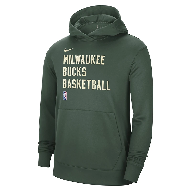 Sweat à capuche unisexe Nike Hunter Green Milwaukee Bucks 2023/24 Performance Spotlight On-Cour Practice