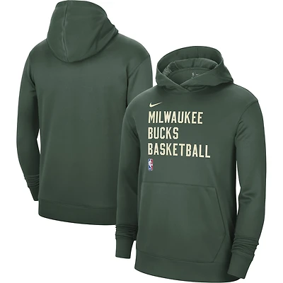 Sweat à capuche unisexe Nike Hunter Green Milwaukee Bucks 2023/24 Performance Spotlight On-Cour Practice