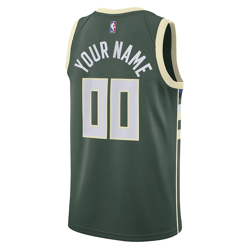 Unisex Nike Hunter Green Milwaukee Bucks Custom Swingman Jersey - Icon Edition