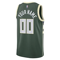 Unisex Nike Hunter Green Milwaukee Bucks Custom Swingman Jersey - Icon Edition