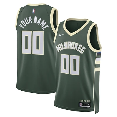 Unisex Nike Hunter Green Milwaukee Bucks Custom Swingman Jersey - Icon Edition