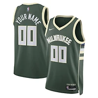 Unisex Nike Hunter Green Milwaukee Bucks Custom Swingman Jersey - Icon Edition