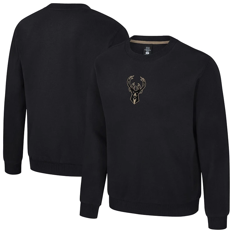 Unisex Stadium Essentials Black Milwaukee Bucks Club Level Chenille Sweatshirt