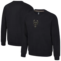 Unisex Stadium Essentials Black Milwaukee Bucks Club Level Chenille Sweatshirt