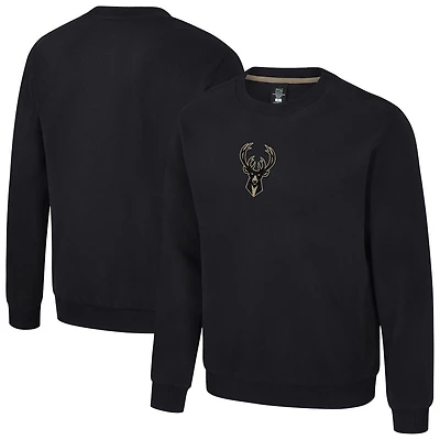 Unisex Stadium Essentials Black Milwaukee Bucks Club Level Chenille Sweatshirt