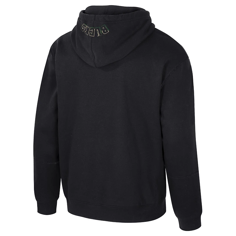 Sweat à capuche unisexe Stadium Essentials noir Milwaukee Bucks Elementized