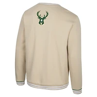 Unisex Stadium Essentials Natural Milwaukee Bucks Halftime Pullover Sweatshirt