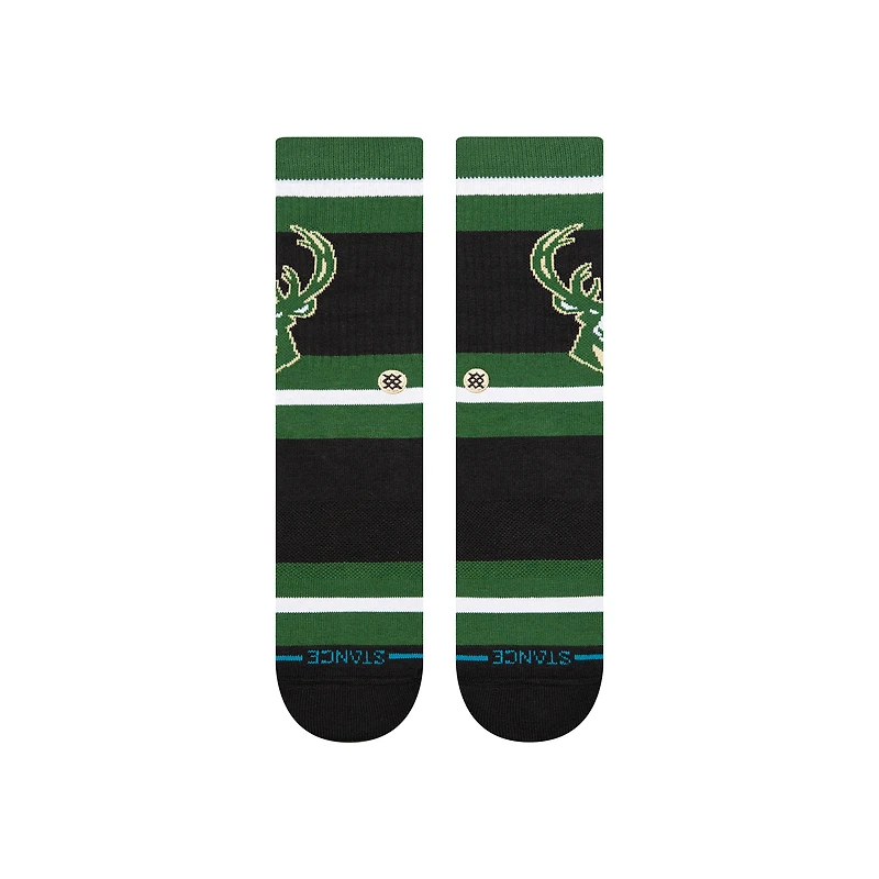 Unisex  Stance Milwaukee Bucks Prep Stripe Crew Sock