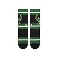 Unisex  Stance Milwaukee Bucks Prep Stripe Crew Sock