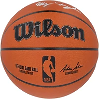 Victor Wembanyama & Giannis Antetokounmpo Autographed Wilson Official Game Basketball 