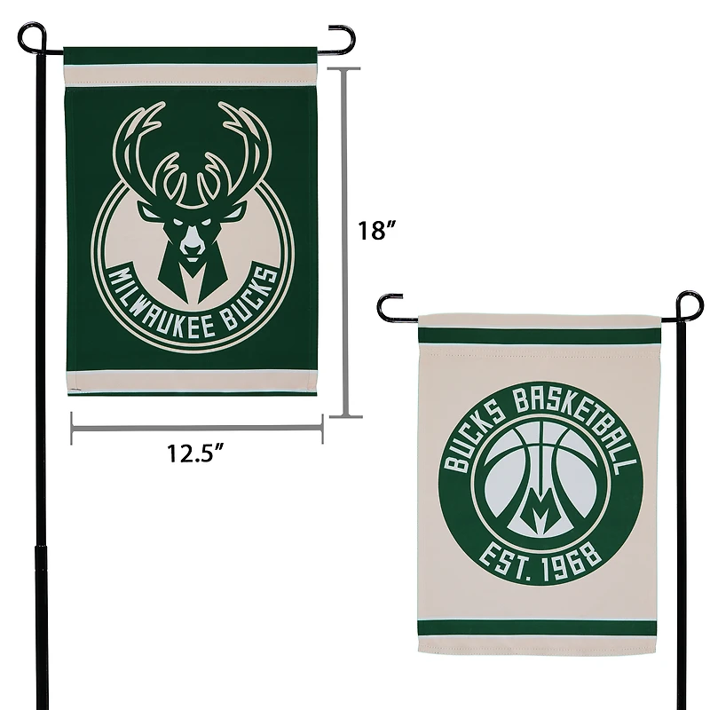 WinCraft Milwaukee Bucks 12" x 18" Double-Sided Garden Flag