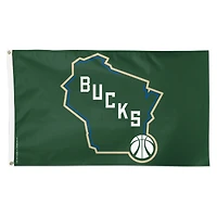 WinCraft Milwaukee Bucks 3' x 5' Single-Sided Deluxe Secondary Team Logo Flag