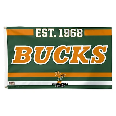 Drapeau de luxe WinCraft Milwaukee Bucks 3' x 5' à une face pour établissement de franchise