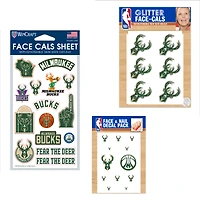 Ensemble de tatouages ​​sans eau WinCraft Milwaukee Bucks 4" x 7"