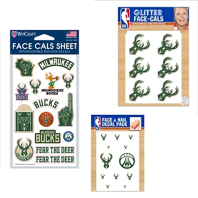 Ensemble de tatouages ​​sans eau WinCraft Milwaukee Bucks 4" x 7"
