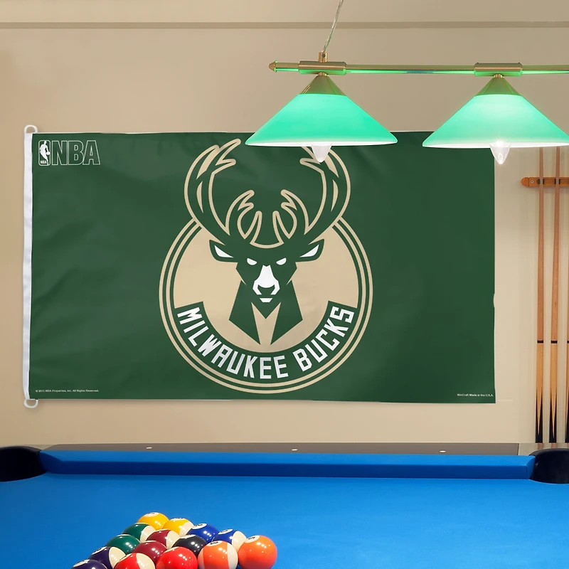 WinCraft Milwaukee Bucks Deluxe Drapeau unilatéral 3 pi x 5 pi
