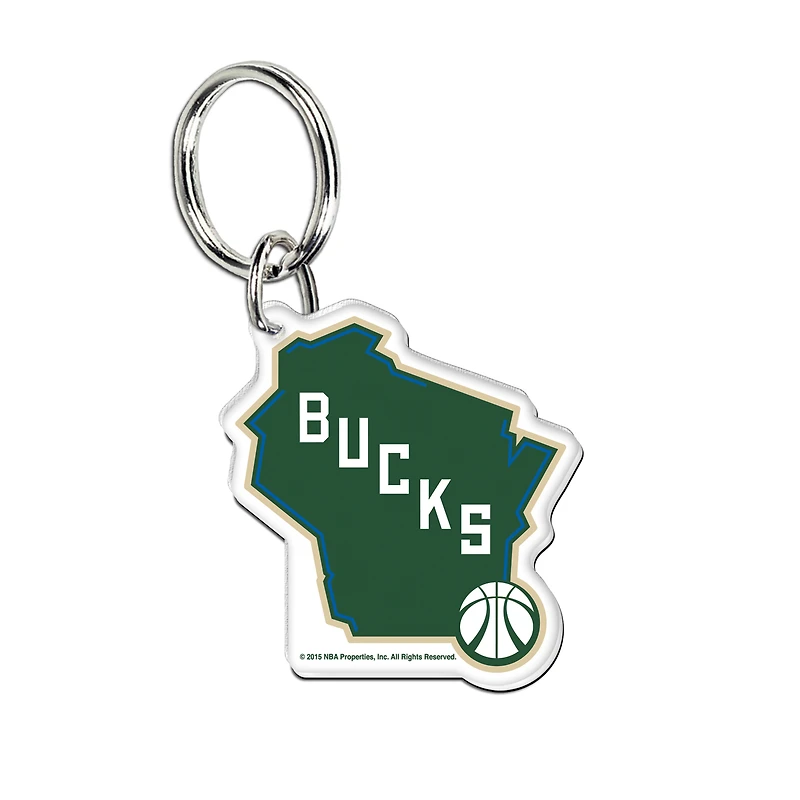Porte-clés WinCraft Milwaukee Bucks Premium en acrylique