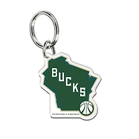 Porte-clés WinCraft Milwaukee Bucks Premium en acrylique