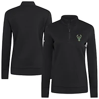 Pull à glissière quart de tour pour femme Levelwear Milwaukee Bucks noir