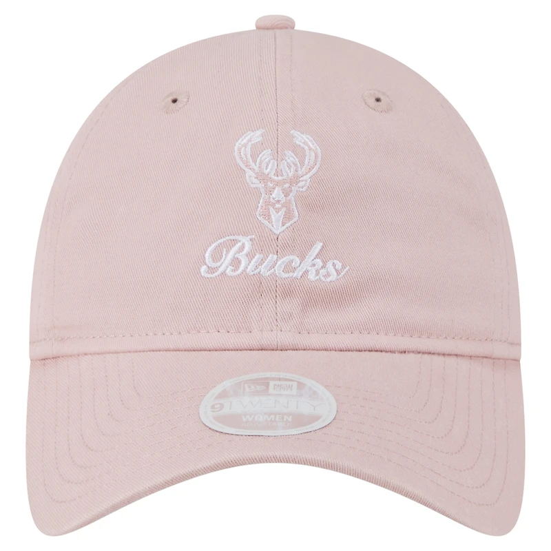 Casquette ajustable New Era rose Milwaukee Bucks Gameday Preppy 9Twenty pour femme