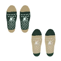 Lot de 2 paires de chaussettes douillettes Starter Hunter Green/Gold Milwaukee Bucks Domicile et Extérieur pour femme