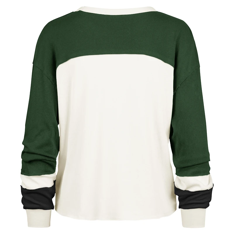 T-shirt à manches longues raglan '47 Cream Milwaukee Bucks pour femme
