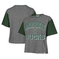 T-shirt à blocs de couleurs gris Milwaukee Bucks Rise Clubhouse Ziggy pour femme '47