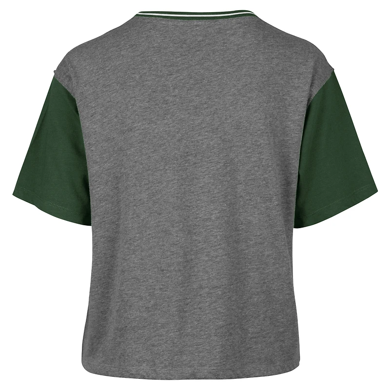T-shirt à blocs de couleurs gris Milwaukee Bucks Rise Clubhouse Ziggy pour femme '47
