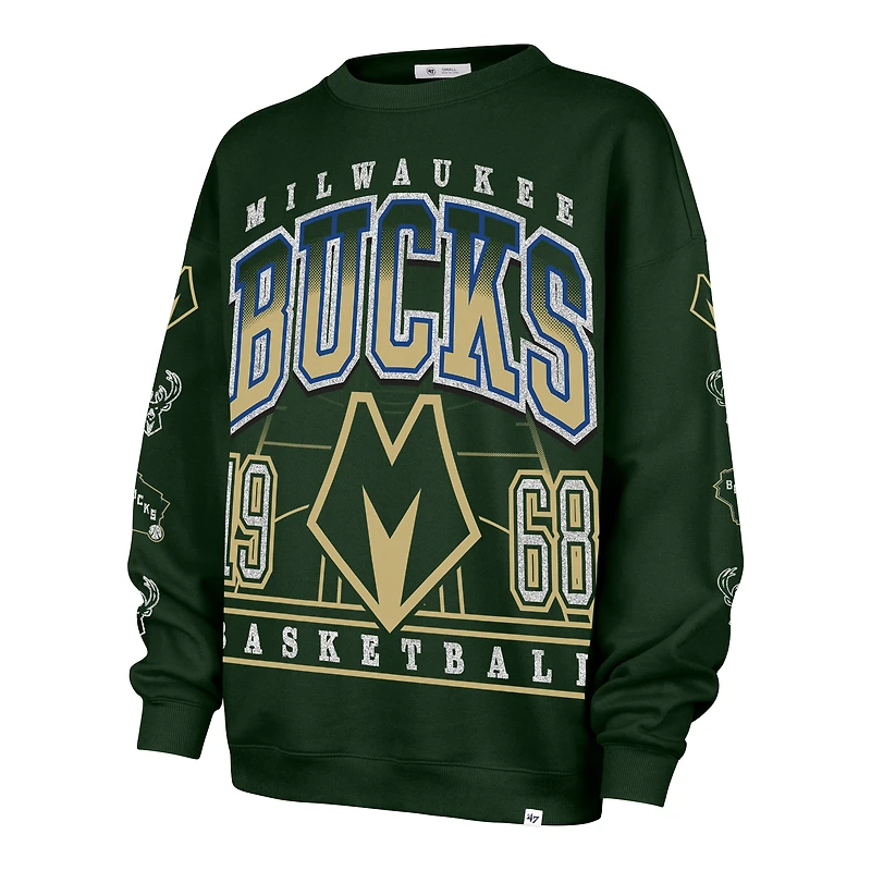 Women's '47  Hunter Green Milwaukee Bucks 2025/26 City Edition Go Big Oversized Sweatshirt
