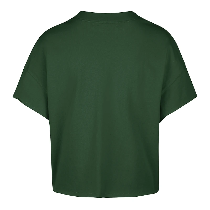 Women's '47 Hunter Green Milwaukee Bucks Elation Oversized Notch Neck T-Shirt