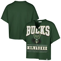 T-shirt oversize à col cranté Elation « 47 Hunter Green » pour femme des Milwaukee Bucks