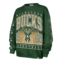 Women's '47 Hunter Green Milwaukee Bucks Go Big Oversized Sweatshirt